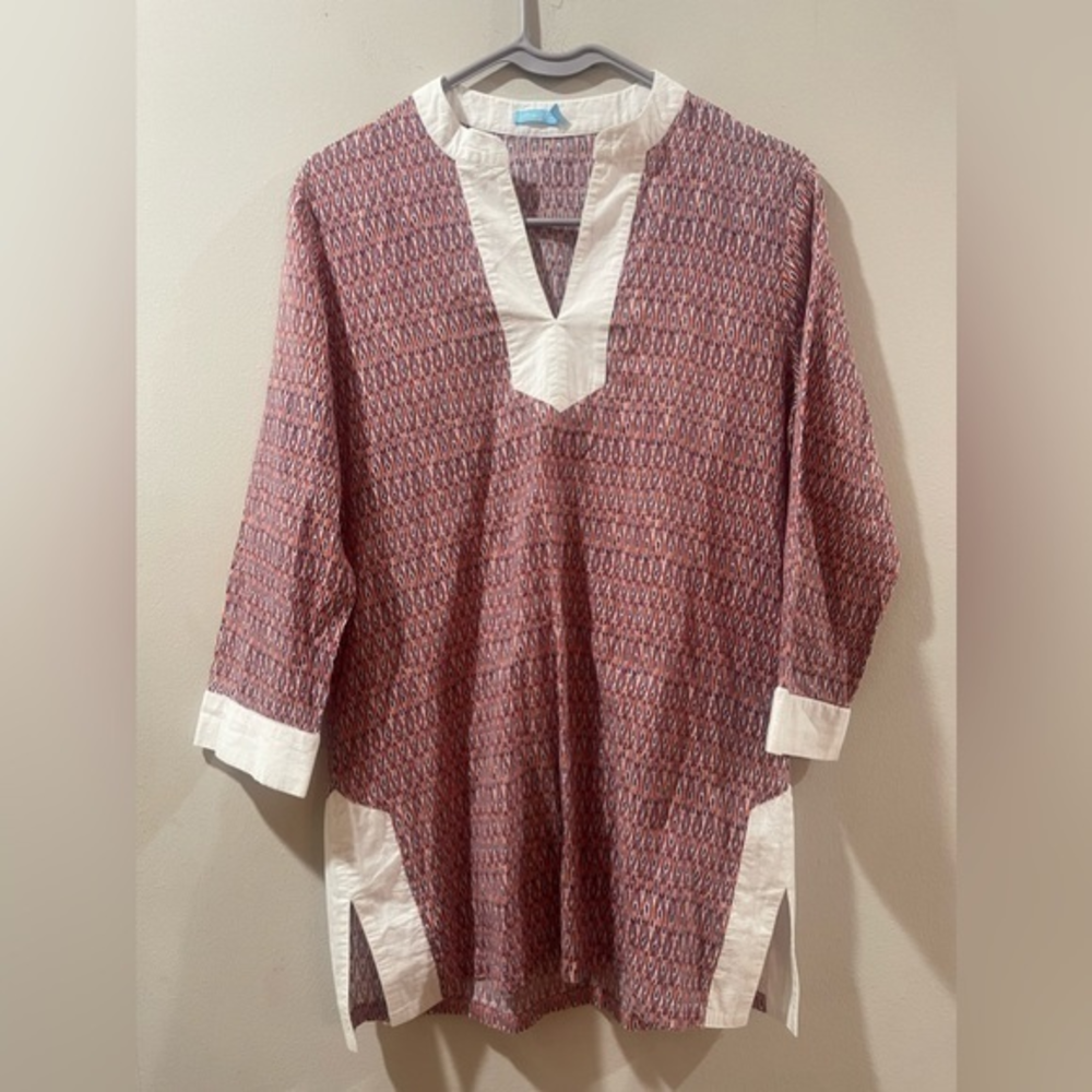 J. McLaughlin Printed 3/4 Sleeve Tunic XS‎